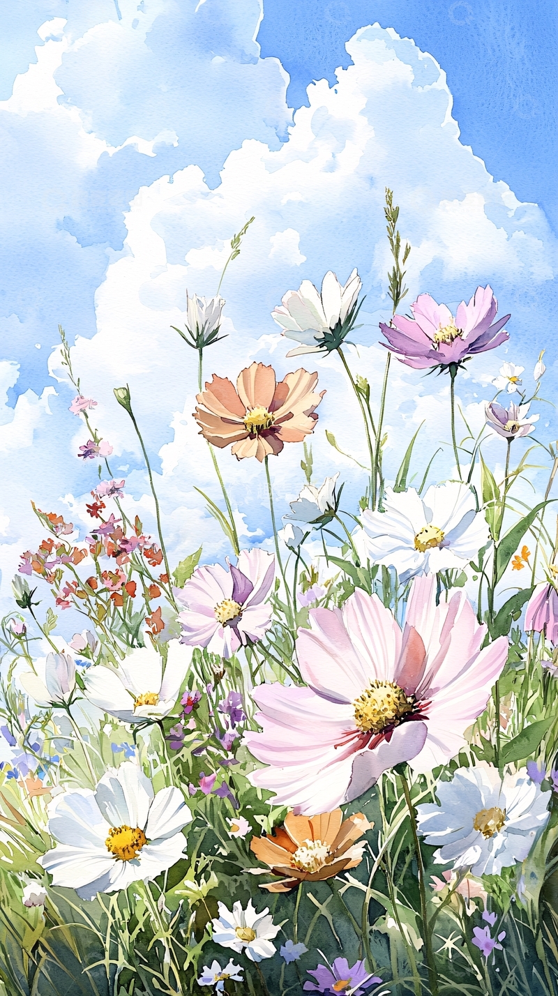 高清大图下载【趣麦麦图】夏日田野盛开的花朵