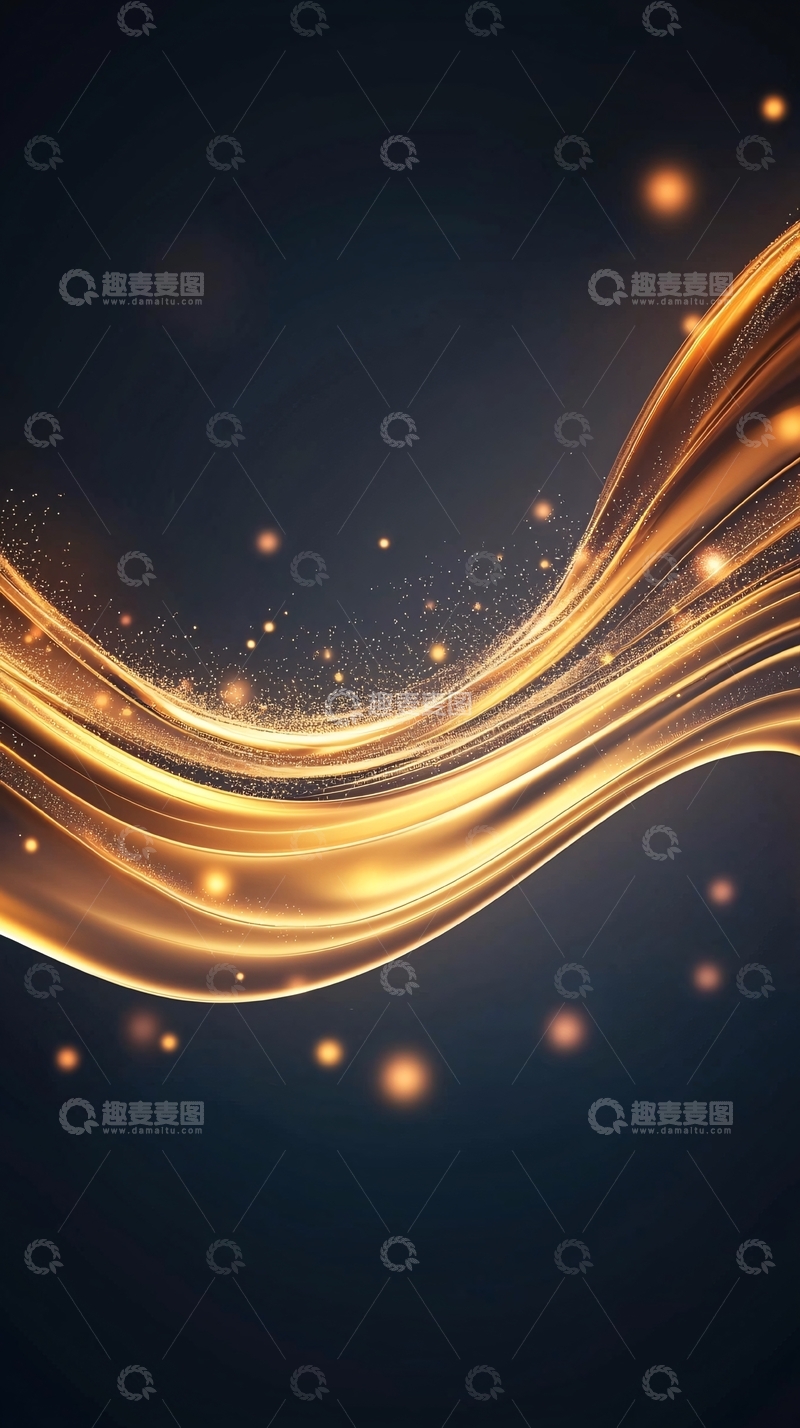 高清大图下载【趣麦麦图】金色流光动态背景