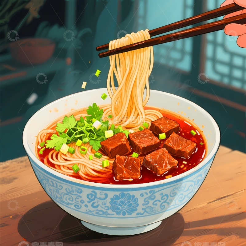 高清大图下载【趣麦麦图】红烧牛肉面美食2