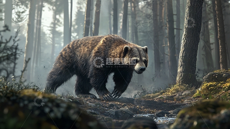 高清大图下载【趣麦麦图】森林中的熊高清图片