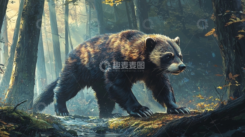 高清大图下载【趣麦麦图】森林中的熊高清图片