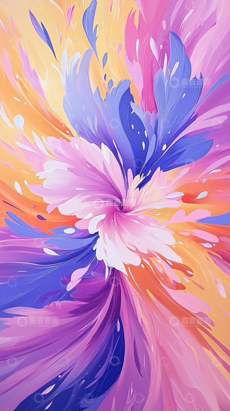 高清大图下载【趣麦麦图】色彩斑斓抽象艺术背景图