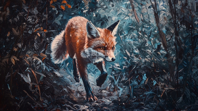 高清大图下载【趣麦麦图】森林中的狐狸