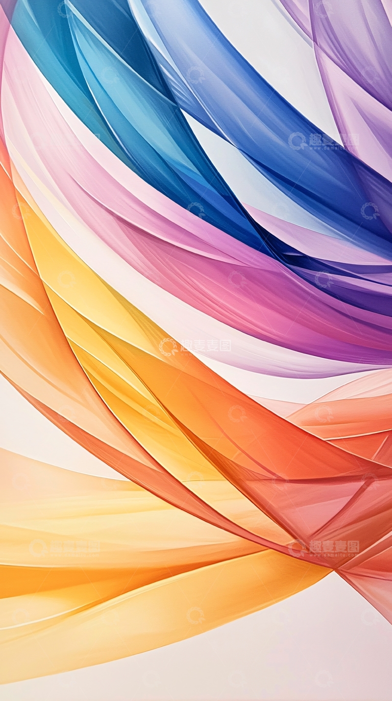 高清大图下载【趣麦麦图】色彩渐变抽象线条背景图
