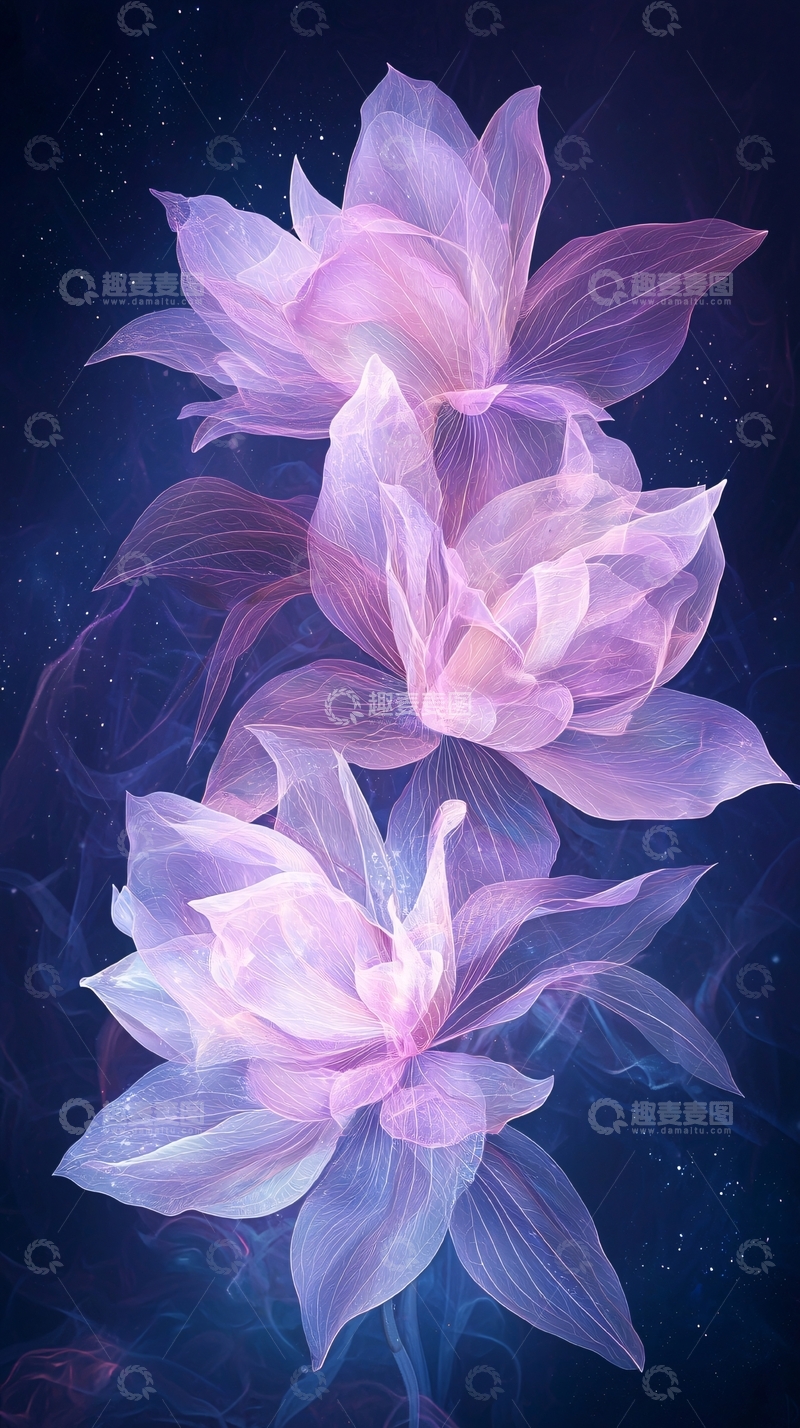 高清大图下载【趣麦麦图】梦幻紫色花朵背景图