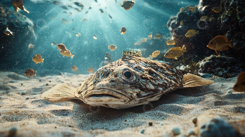 高清大图下载【趣麦麦图】海底沙地上的鱼类