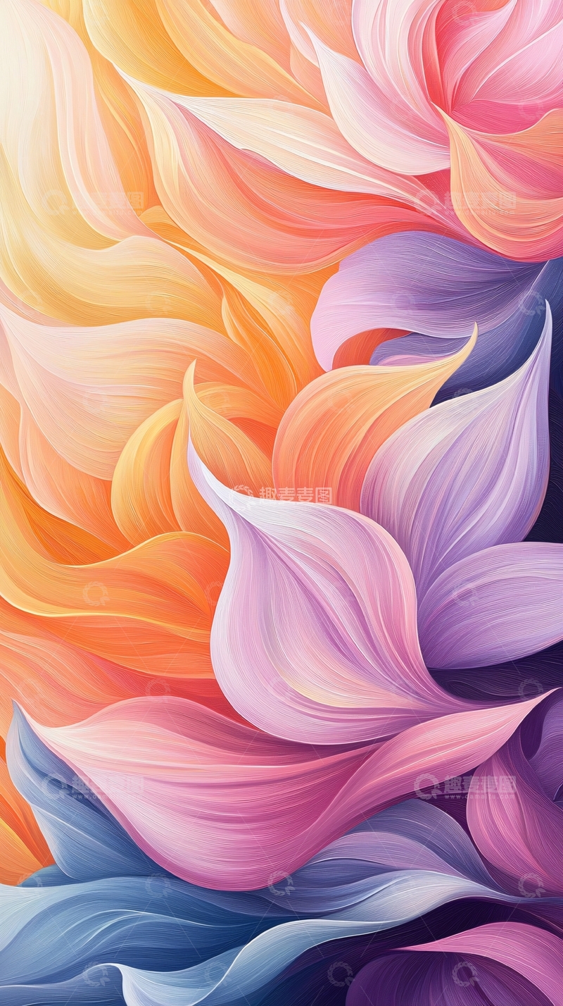 高清大图下载【趣麦麦图】抽象花卉艺术背景图