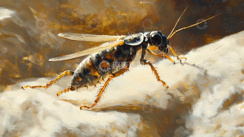 高清大图下载【趣麦麦图】昆虫特写油画风格