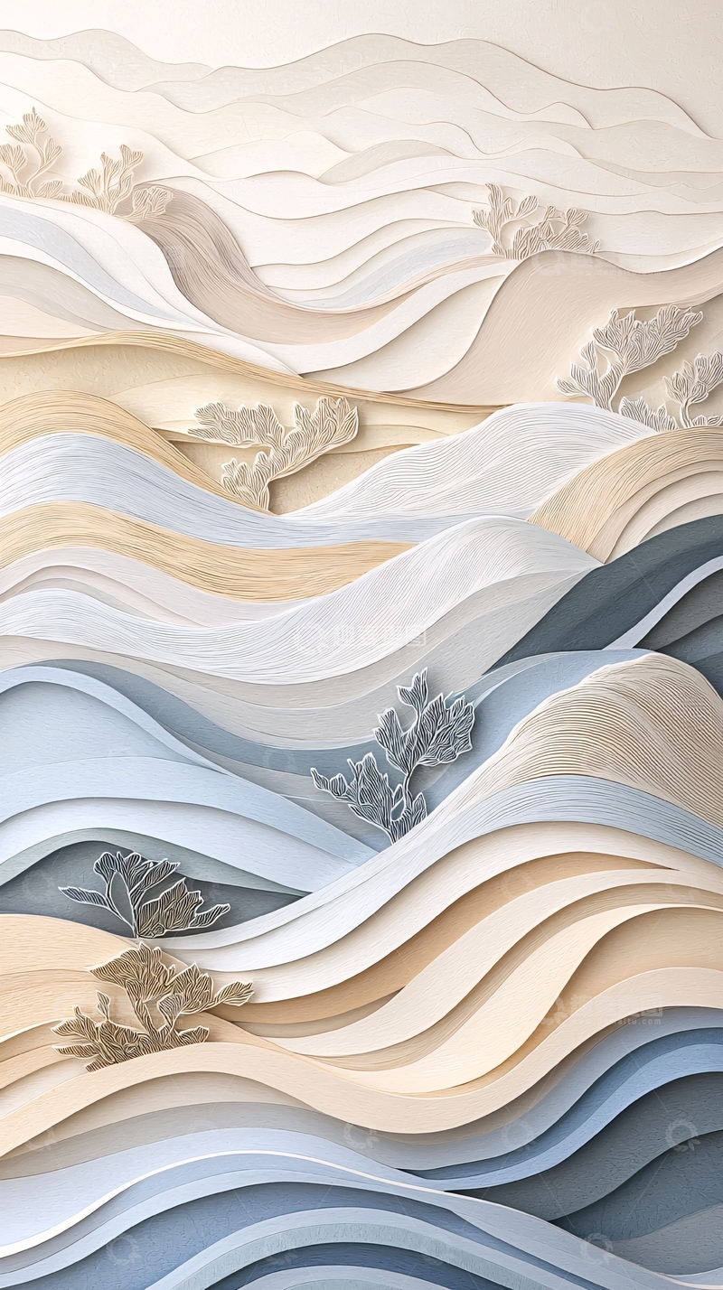 高清大图下载【趣麦麦图】抽象波浪纹路背景素材