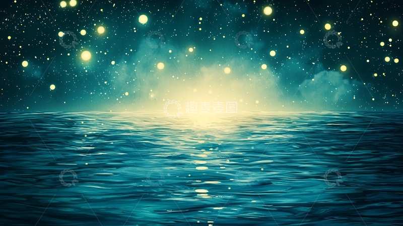 高清大图下载【趣麦麦图】夜海星辉高清图片