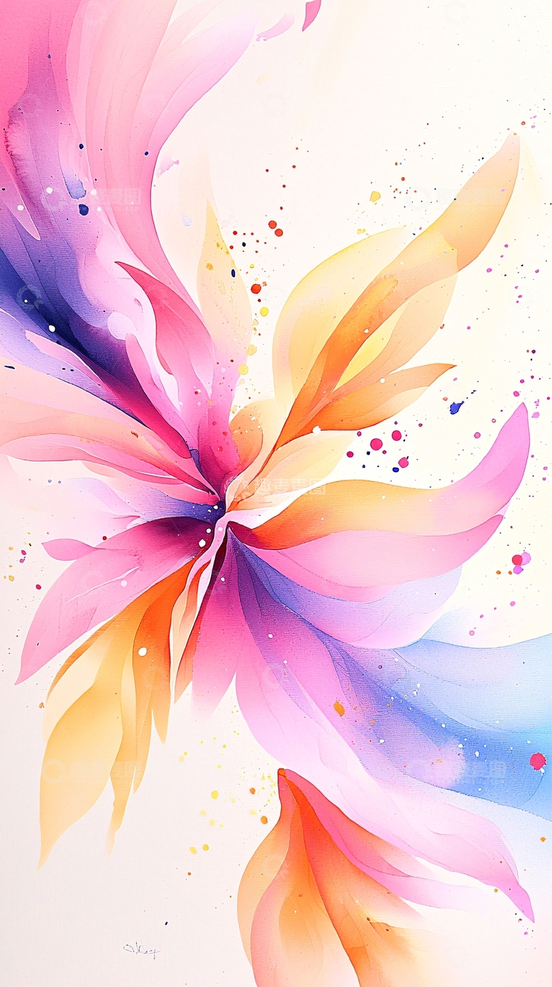 高清大图下载【趣麦麦图】梦幻色彩抽象花卉艺术画