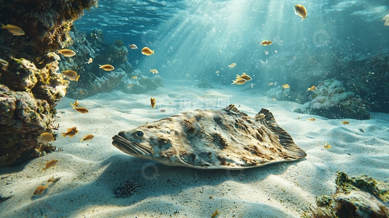 高清大图下载【趣麦麦图】海底世界：沙底鱼类与珊瑚礁