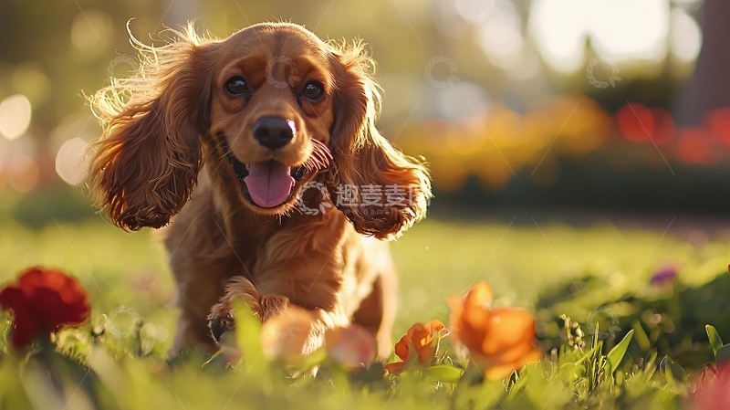 高清大图下载【趣麦麦图】阳光下的可爱小狗