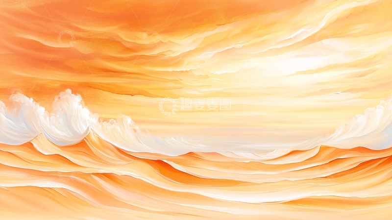 高清大图下载【趣麦麦图】金色的沙丘与天空