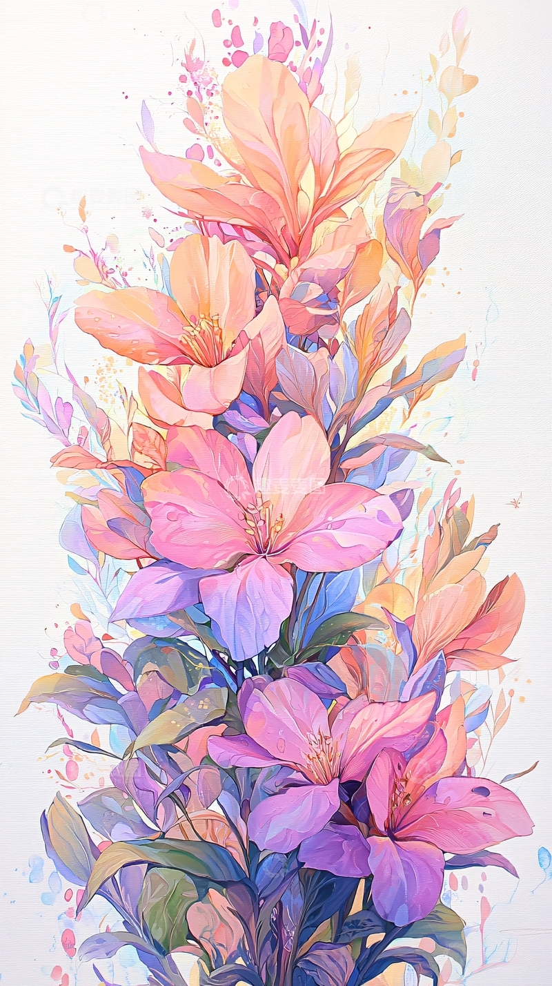 高清大图下载【趣麦麦图】梦幻色彩花卉艺术画