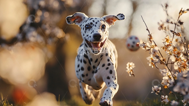 高清大图下载【趣麦麦图】奔跑中的斑点狗