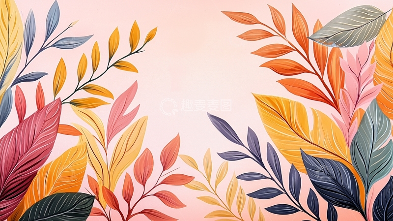 高清大图下载【趣麦麦图】彩色植物背景