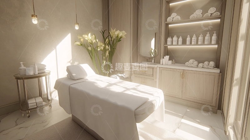 高清大图下载【趣麦麦图】美容院的舒适护理室