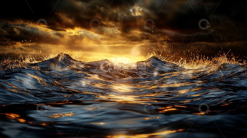 高清大图下载【趣麦麦图】波涛汹涌的海面