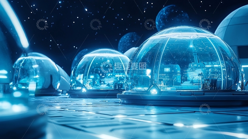 高清大图下载【趣麦麦图】未来主义风格太空研究站