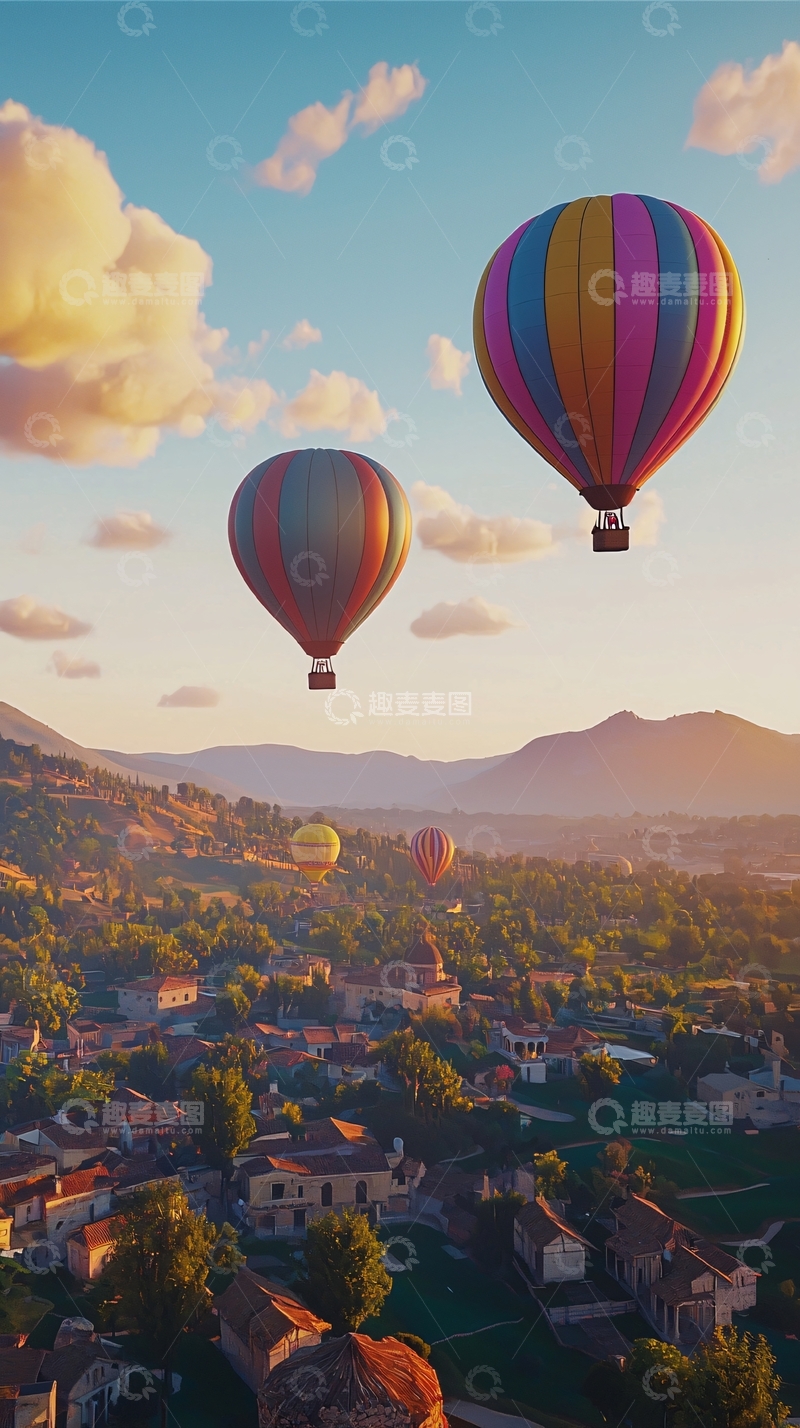 高清大图下载【趣麦麦图】空中热气球高清图片