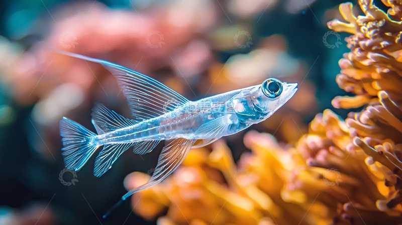 高清大图下载【趣麦麦图】透明鱼与珊瑚礁