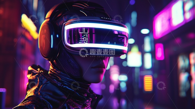 高清大图下载【趣麦麦图】未来主义风格虚拟现实头盔