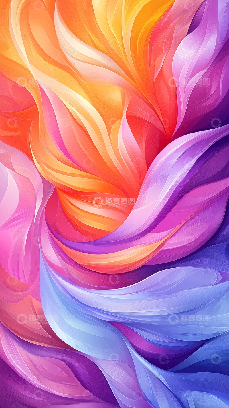 高清大图下载【趣麦麦图】色彩漩涡抽象艺术背景