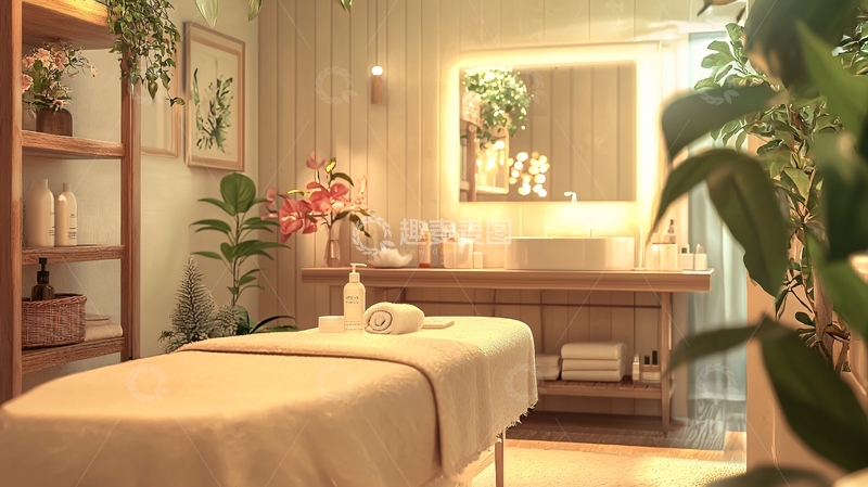 高清大图下载【趣麦麦图】美容院的私人护肤房间