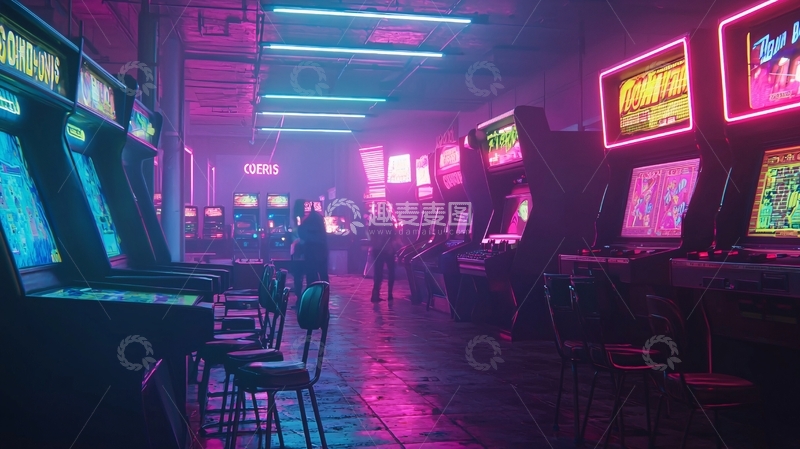 高清大图下载【趣麦麦图】复古游戏机房