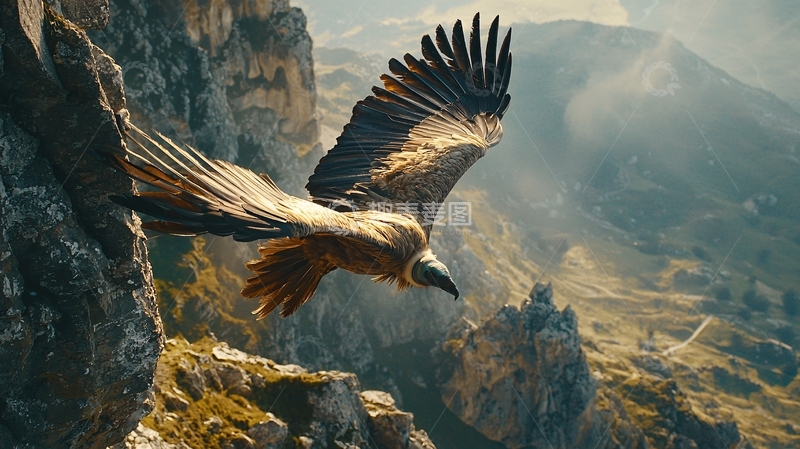 高清大图下载【趣麦麦图】翱翔在悬崖边的雄鹰