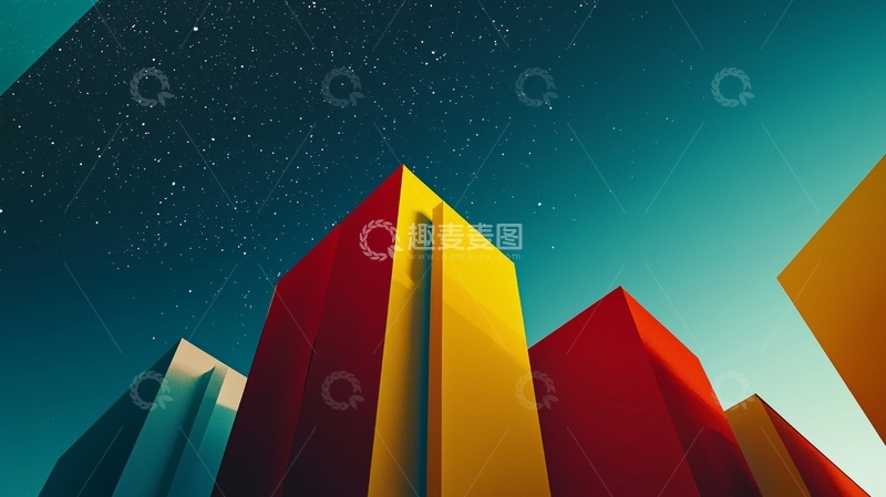 高清大图下载【趣麦麦图】几何图形星空