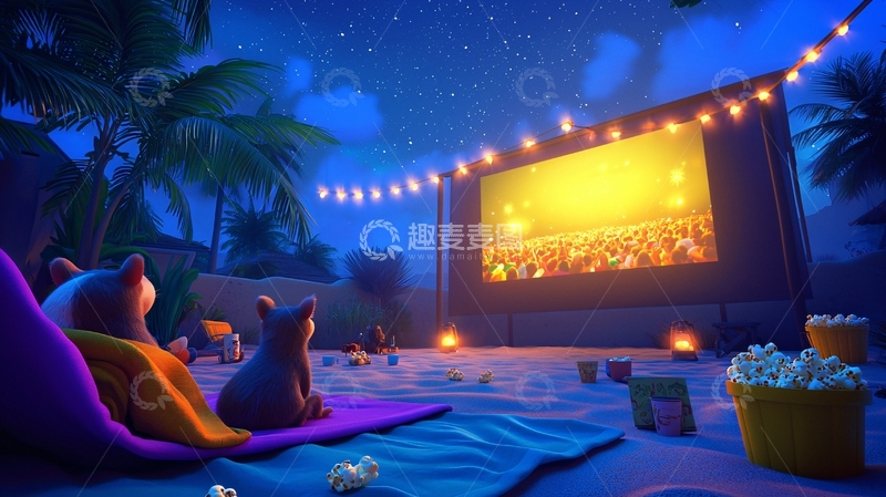 高清大图下载【趣麦麦图】星空电影院高清图片
