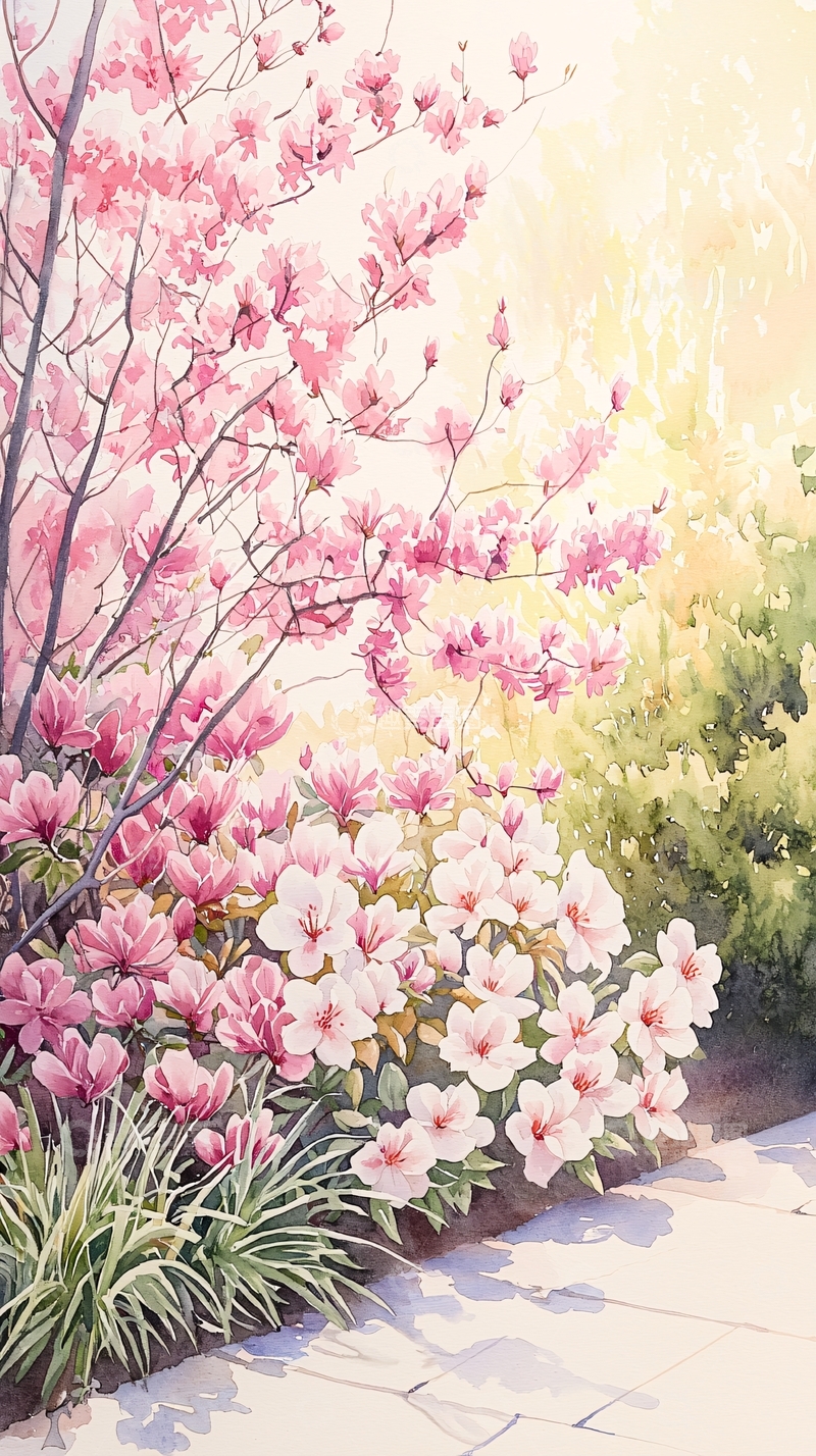 高清大图下载【趣麦麦图】春天花园盛开的花朵