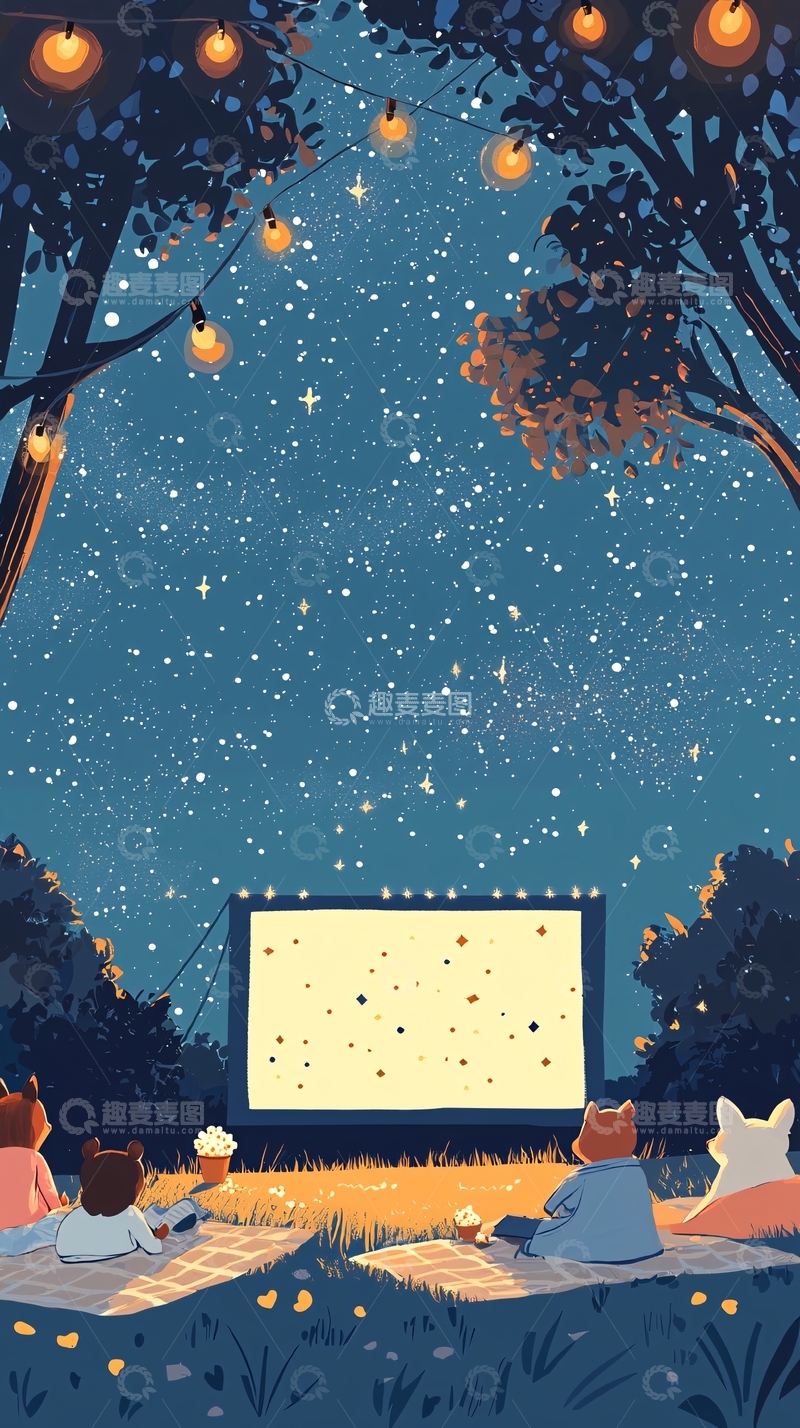 高清大图下载【趣麦麦图】星空电影院高清图片