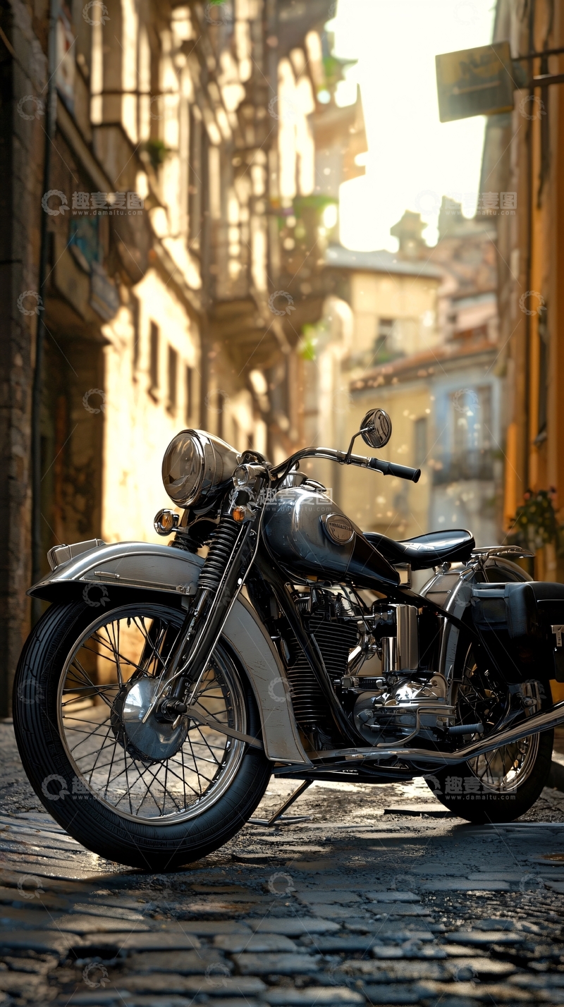 高清大图下载【趣麦麦图】复古摩托车高清图片