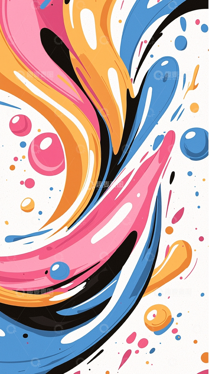高清大图下载【趣麦麦图】色彩流动抽象艺术背景图