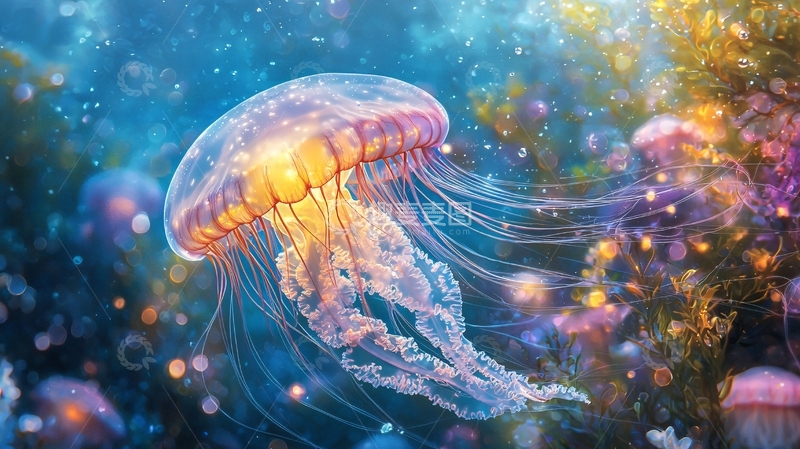 高清大图下载【趣麦麦图】梦幻海底水母奇观