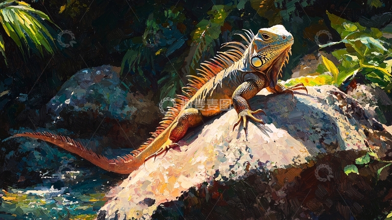 高清大图下载【趣麦麦图】阳光下的蜥蜴