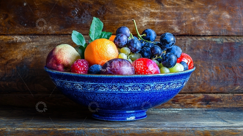 高清大图下载【趣麦麦图】蓝色陶瓷碗高清图片