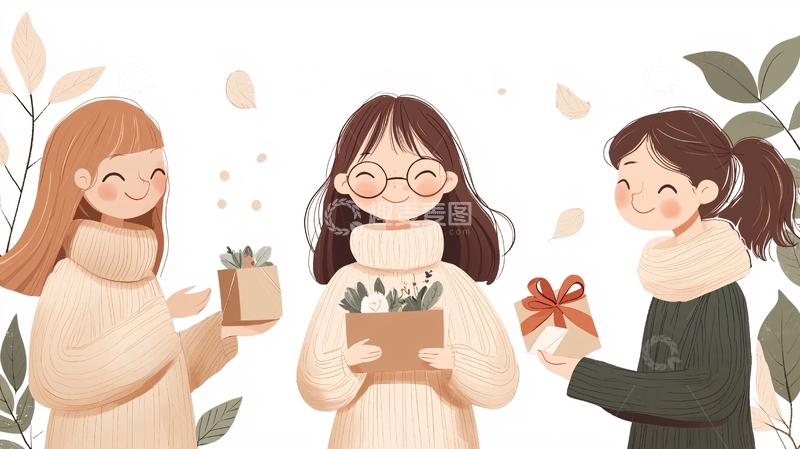 高清大图下载【趣麦麦图】温馨礼物分享时刻