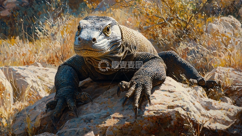 高清大图下载【趣麦麦图】巨蜥爬行动物自然景观