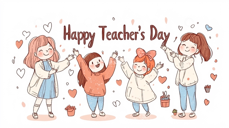 教师节快乐插画素材
