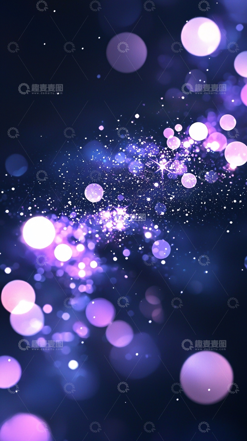 高清大图下载【趣麦麦图】梦幻紫色光斑背景