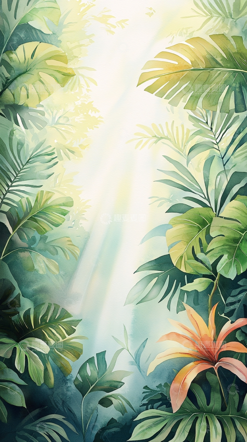 高清大图下载【趣麦麦图】热带雨林光影自然风景