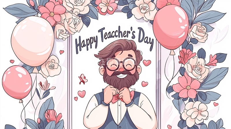 高清大图下载【趣麦麦图】教师节快乐插画素材