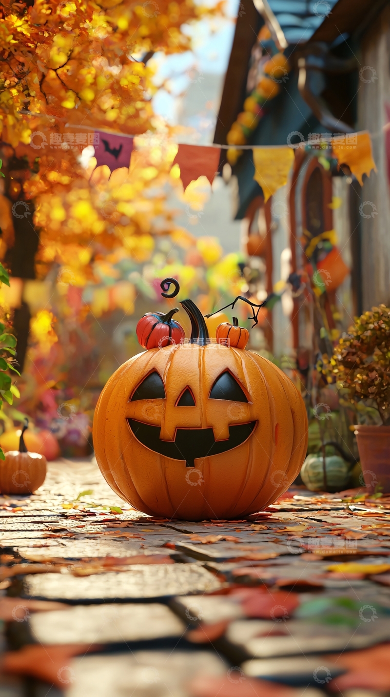 高清大图下载【趣麦麦图】万圣节南瓜装饰场景