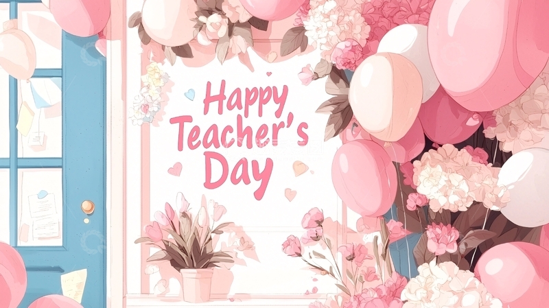 高清大图下载【趣麦麦图】教师节庆祝场景插画素材