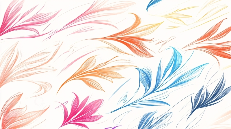 高清大图下载【趣麦麦图】彩色羽毛图案背景素材