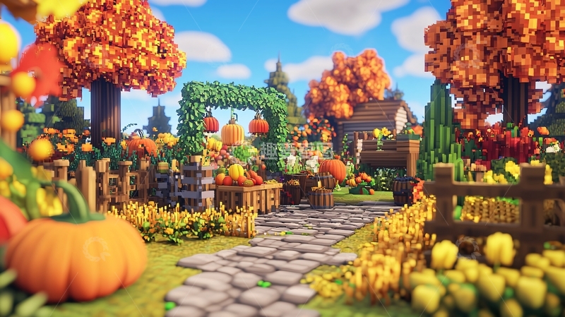 高清大图下载【趣麦麦图】田间的丰收派对